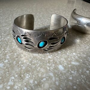 Sterling Silver and Turquoise Navajo Cuff Bracelet